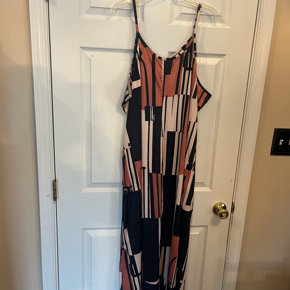 Women Plus Size Colorblock Geometric Print Summer Vacation Beach Maxi Dress 22W - Picture 6 of 12